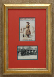 Card, photo and signature from Annie Oakley, from the collection of western american artifacts and documents